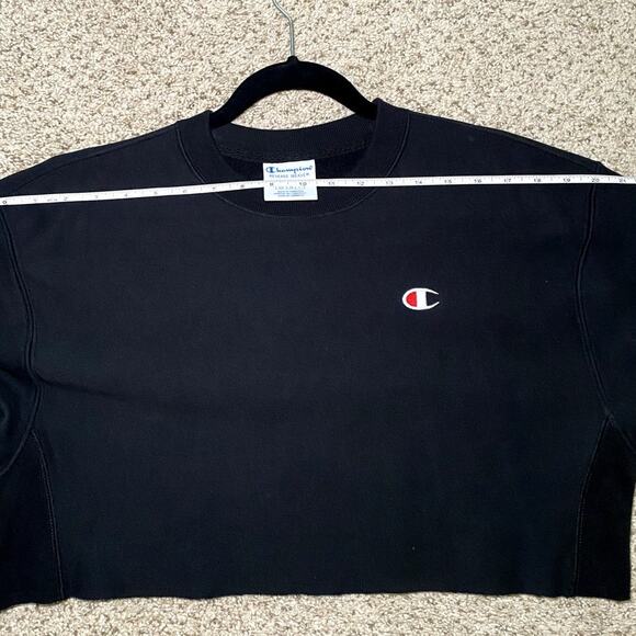 1990's - Vintage Champion Reverse Weave - Cropped Black Sweatshirt - Picture 7 of 13
